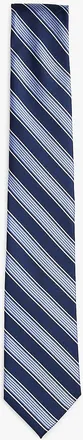 Tommy Hilfiger Mens Wide Diagonal Stripe Silk-Blend Tie - Blue