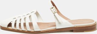 Malone Souliers White Leather Eleonora Flat Mules