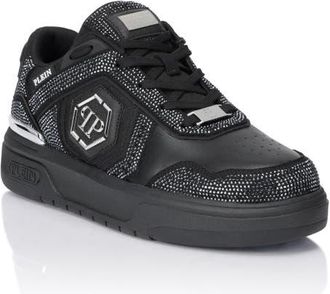 Philipp Plein Low-Top Sneakers Sk8R Strass Unisex in Black/black at Nordstrom, Size 40
