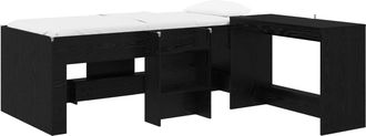 vidaXL Cama Alta Para Ni&ntilde;os Con Escritorio Roble Negro 80 X 200 Cm Vidaxl