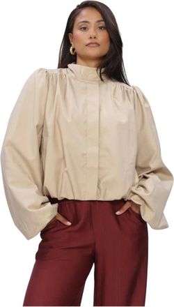 Minus Dames, Blouses & Shirts, Beige, Maat: XL
