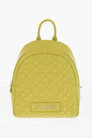 Love Moschino Mini Backpack Cream Gold Faux Leather 2024 Bag Purse 10