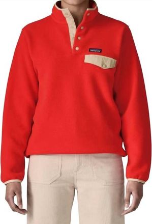 Patagonia Lightweight Synchilla Snap-T Fleece Pullover In Sizzle Red