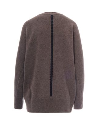 P.A.R.O.S.H. Contrast Braided-Insert Wool Cashmere Sweater - Gray