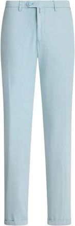 Kiton Cotton Chino Broeken - Heren - Chinos - Blauw - W36 - Katoen - Broeken