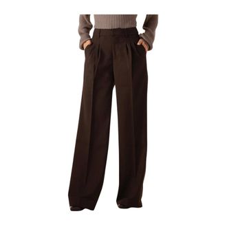 Notre-V Broeken, Dames, Bruin, S, Polyester, Bruine Wijde Broek