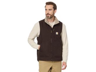 Carhartt Work in Progress OV277 Sherpa Lined Mock Neck Vest Mens Clothing Dark Brown : 2XL (Reg), Cotton/Fleece
