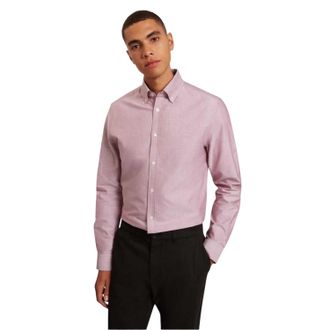 Ted Baker Heren Oxford-overhemd met lange mouwen en knoopsluiting, reguliere pasvorm (Ossenbloed)