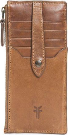 Frye Slim Leather Snap Card Wallet in Cognac at Nordstrom