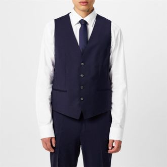 HUGO BOSS Mens Fit Waistcoat in Navy 405 - Blue