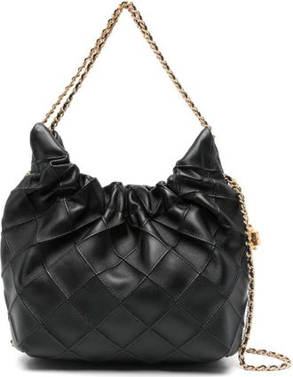 Tory Burch Gestructureerde Zwarte Leren Schoudertas - Dames - Handtassen - Zwart - ONE Size - Leer - Tassen