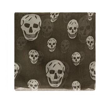 Alexander McQueen Alexander McQueen, Silky Scarves, female, Green, Size: ONE SIZE Classic Skull Scarf
