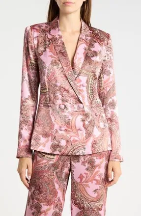 L'agence Colin Double Breasted Blazer in Mauve French Paisley at Nordstrom Rack, Size 4