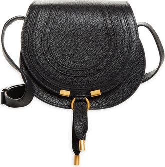 Chlo&eacute; Small Marcie Leather Crossbody Bag in Black at Nordstrom