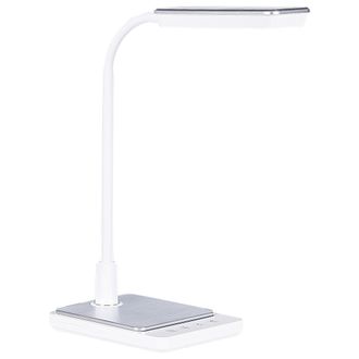 Beliani L&aacute;mpara De Oficina Led Blanca 38 Cm Sint&eacute;tico Brazo Ajustable Regulador Centaurus
