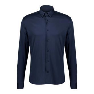 Mos Mosh Marco Jersey Shirt - Heren - Casual Overhemden - Blauw - L - Katoen - Overhemden