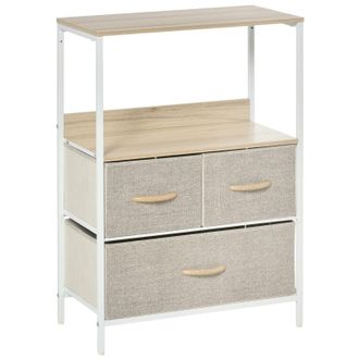 HOMCOM Fabric Chest of Drawers Storage Unit 58x29x81.5cm - White | TJ Hughes