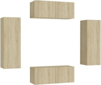 vidaXL Vidaxl - 4 Piece tv Cabinet Set Sonoma Oak Engineered Wood