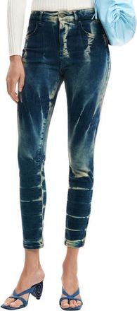 Desigual Low Rise Tie-Dye Skinny Jeans in Blue at Nordstrom, Size 40