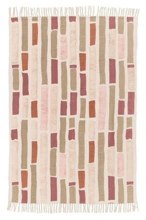 AFK Living Alfombra infantil algod&oacute;n lavable en m&aacute;quina marr&oacute;n 120 x 170 cm