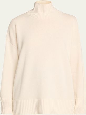 Lafayette 148 New York Chine 3-Ply Cashmere Stand-Collar Sweater