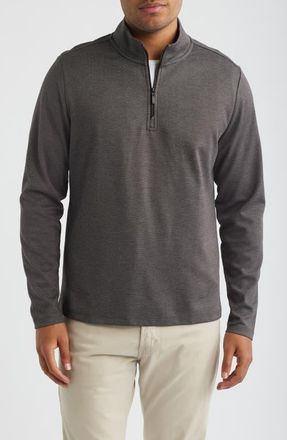 Robert Barakett Rupert Quarter Zip Pullover in Espresso at Nordstrom, Size Xx-Large