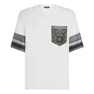 Dolce & Gabbana T-Shirts, male, White, Size: M Jersey t-shirt with print