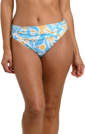 La Blanca Trinket Shirred Hipster Bikini Bottoms in Sky at Nordstrom, Size 16
