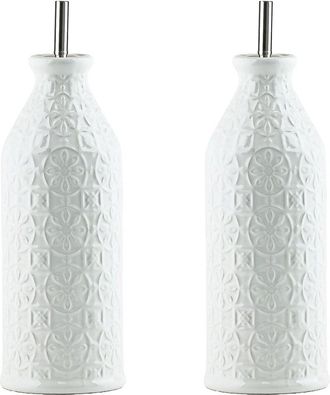 10 Strawberry Street Embossed Monaco Oil & Vinegar Cruet Set