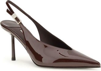 Le Silla Womens Clivage D&eacute;collet&eacute; Slingback Heel Brown Calf Leather Bos