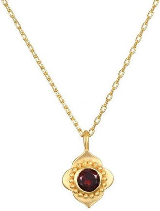 Satya Jewelry Spiritual Strength Garnet Lotus Necklace in Red at Nordstrom