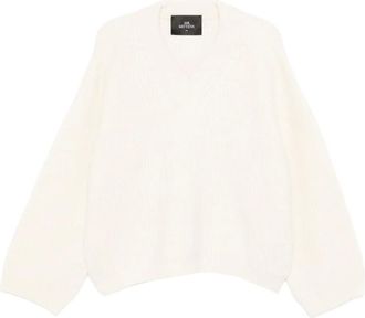 Mr. Mittens Maglione con scollo a V - Bianco