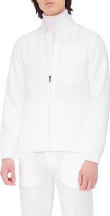 Bugatchi Knit Blouson Jacket in Chalk at Nordstrom, Size Xx-Large