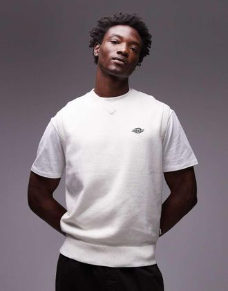 Dickies Summerdale - Maglione smanicato lavorato color bianco sporco