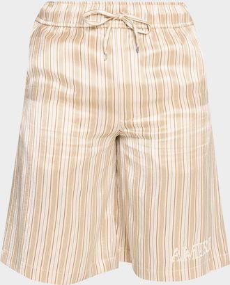 Amiri Men & apos;s Striped Twill Pull-On Shorts