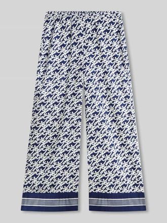 Tommy Hilfiger Wide Leg Hose aus Baumwoll-Seide-Mix in Ecru, Gr&ouml;&szlig;e XL