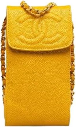 Chanel Pre-owned Cross Body Bags, female, Yellow, Size: ONE SIZE Pre-owned Vintage Cross Body Bag