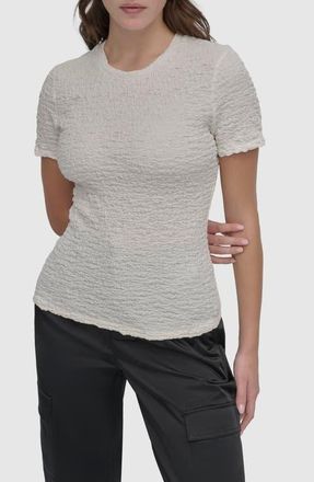 DKNY Textured T-Shirt in White at Nordstrom, Size Medium