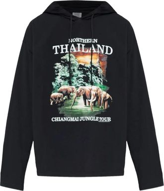 VETEMENTS Felpa con stampa e cappuccio - Nero