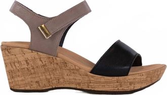 Naot Womens Summer Wedge Sandal In Black Stone