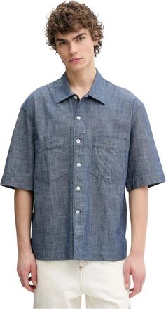 Sunflower Short Sleeve Shirt - Heren - Korte mouwen Overhemden - Blauw - S - Katoen - Overhemden