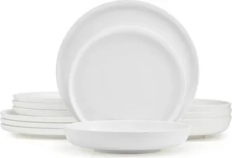 Mikasa Marion 12Pc Lightweight Chip-Resistant Bone China Dinnerware Set, Service For 4
