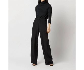 Ann Mashburn Kelly Pant In Black Silk Crepe De Chine