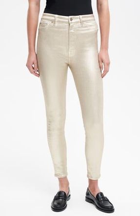 7 For All Mankind Aubrey High Waist Skinny Fit Pants in Whtcroc Ct at Nordstrom Rack, Size 26