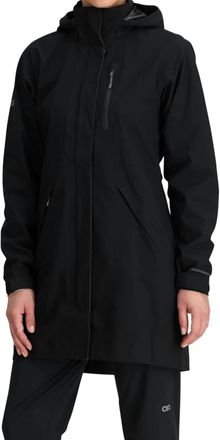 Outdoor Research Aspire 3L Trench Raincoat Jacket In Black