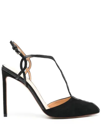 Francesco Russo twisted-strap 120mm leather pump - women - Calf Leather/Calf Leather/Calf Leather - 40.5 - Black