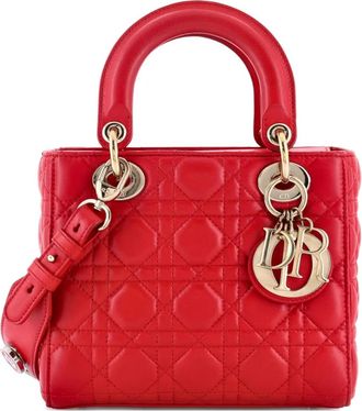 Dior My Lady Dior Bag Cannage Quilt Lambskin satchel - Rood