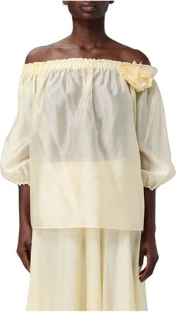 Hanita Blusa in Crepe - - Blouses & Shirts - Donna - Giallo - S