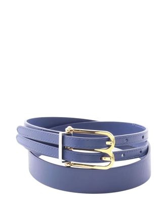 Balenciaga 2010s logo hardware leather belt - Blue