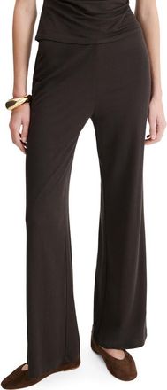 Mango Pull-On Straight Leg Pants in Brown at Nordstrom, Size X-Large